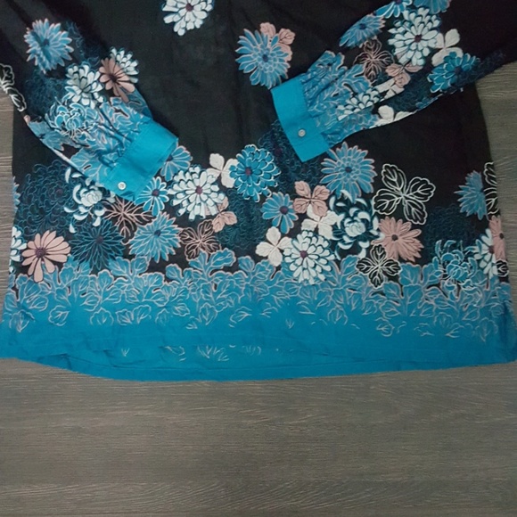 LOFT Blue floral blouse - Picture 3 of 5
